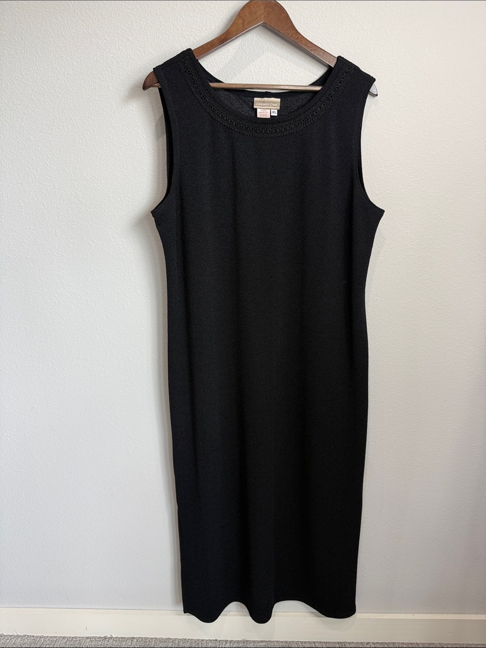 Coldwater Creek Black Sleeveless Long Straight Dress Size XL